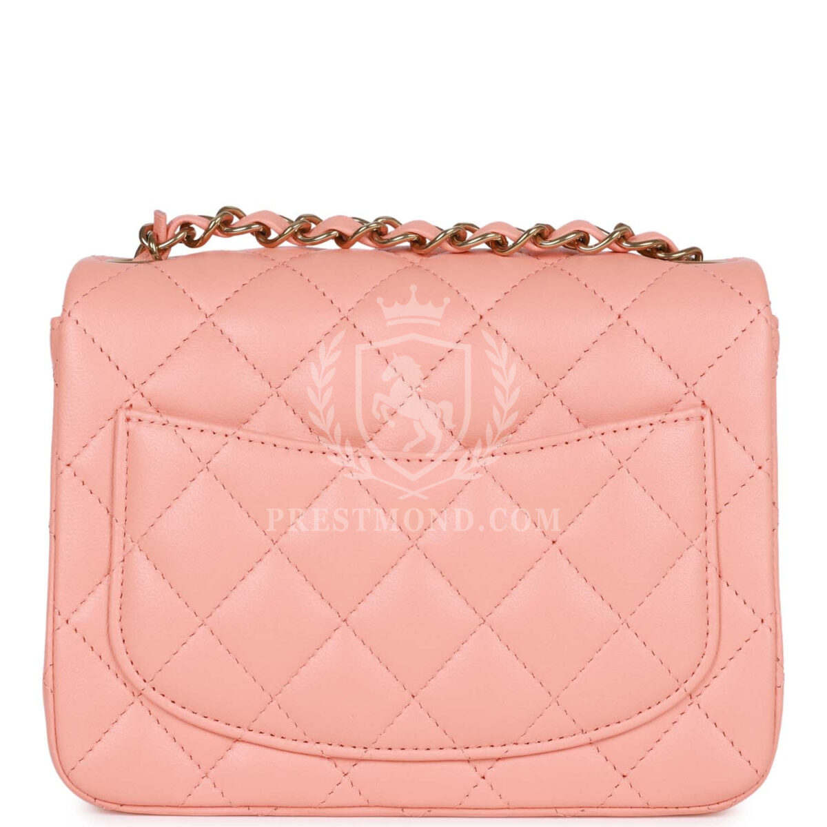 Chanel Mini Square Flap Pink Lambskin Light Gold Hardware — изображение 4