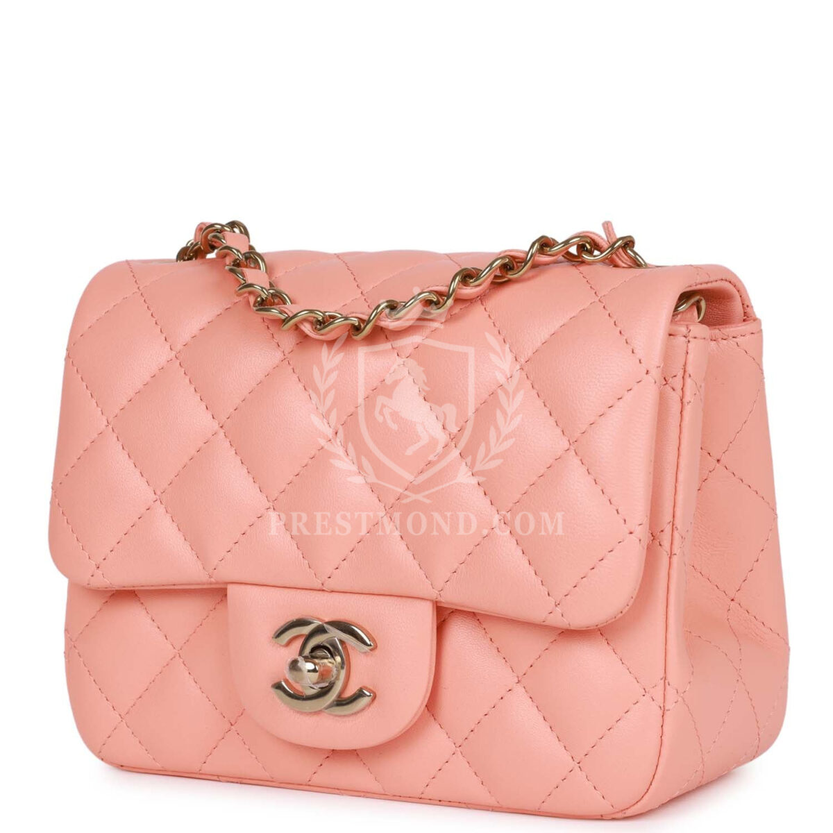 Chanel Mini Square Flap Pink Lambskin Light Gold Hardware — изображение 5