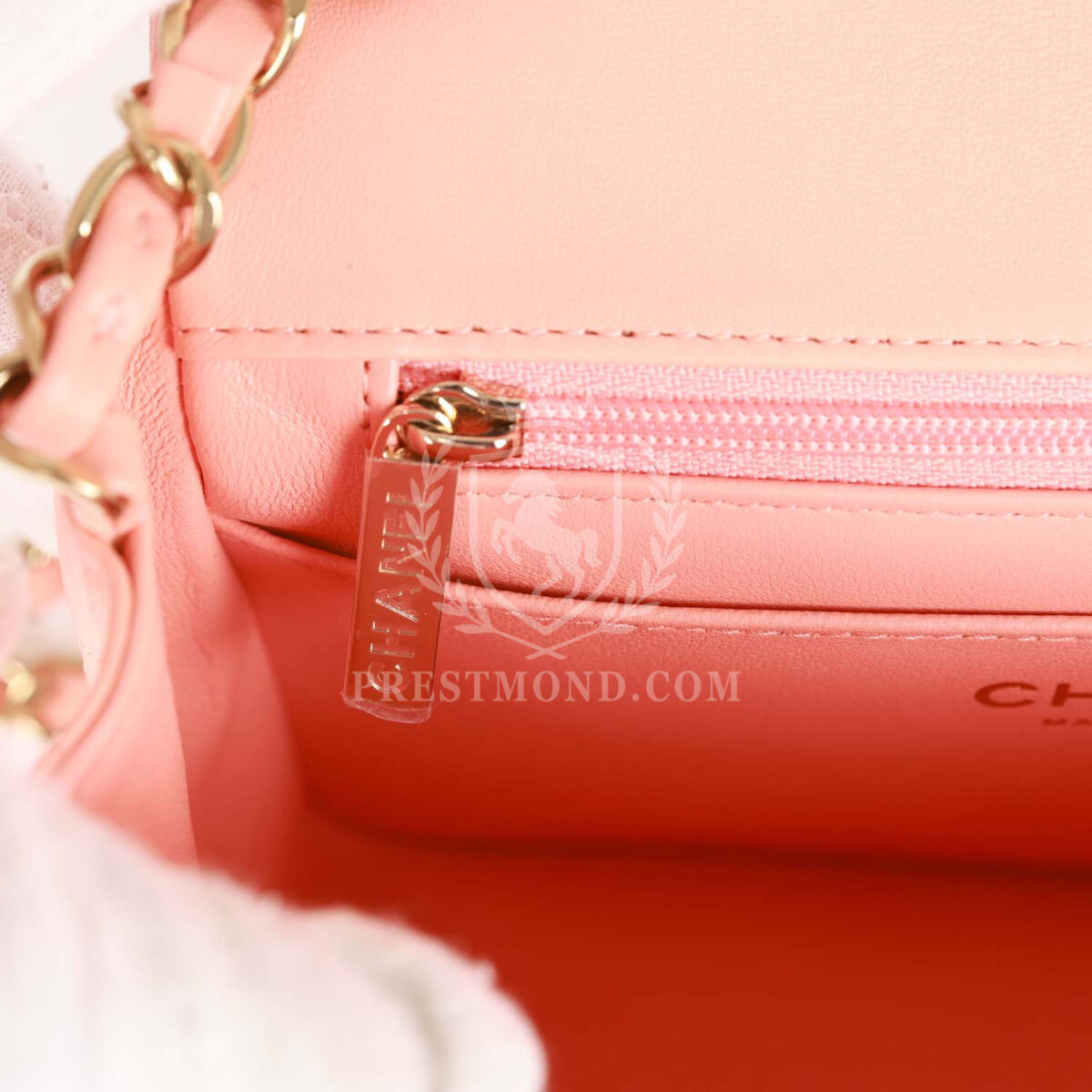 Chanel Mini Square Flap Pink Lambskin Light Gold Hardware — изображение 10