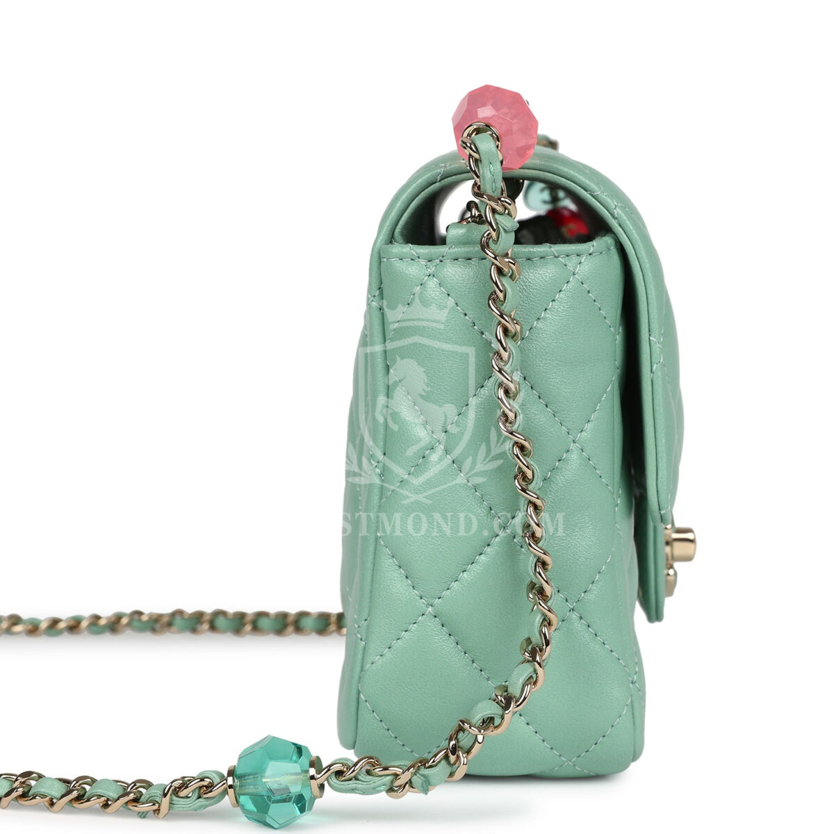 Chanel Candy Heart Mini Flap Bag Turquoise Lambskin Enamel and Light Gold Hardware — изображение 3