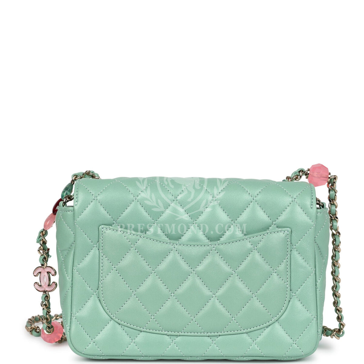 Chanel Candy Heart Mini Flap Bag Turquoise Lambskin Enamel and Light Gold Hardware — изображение 4