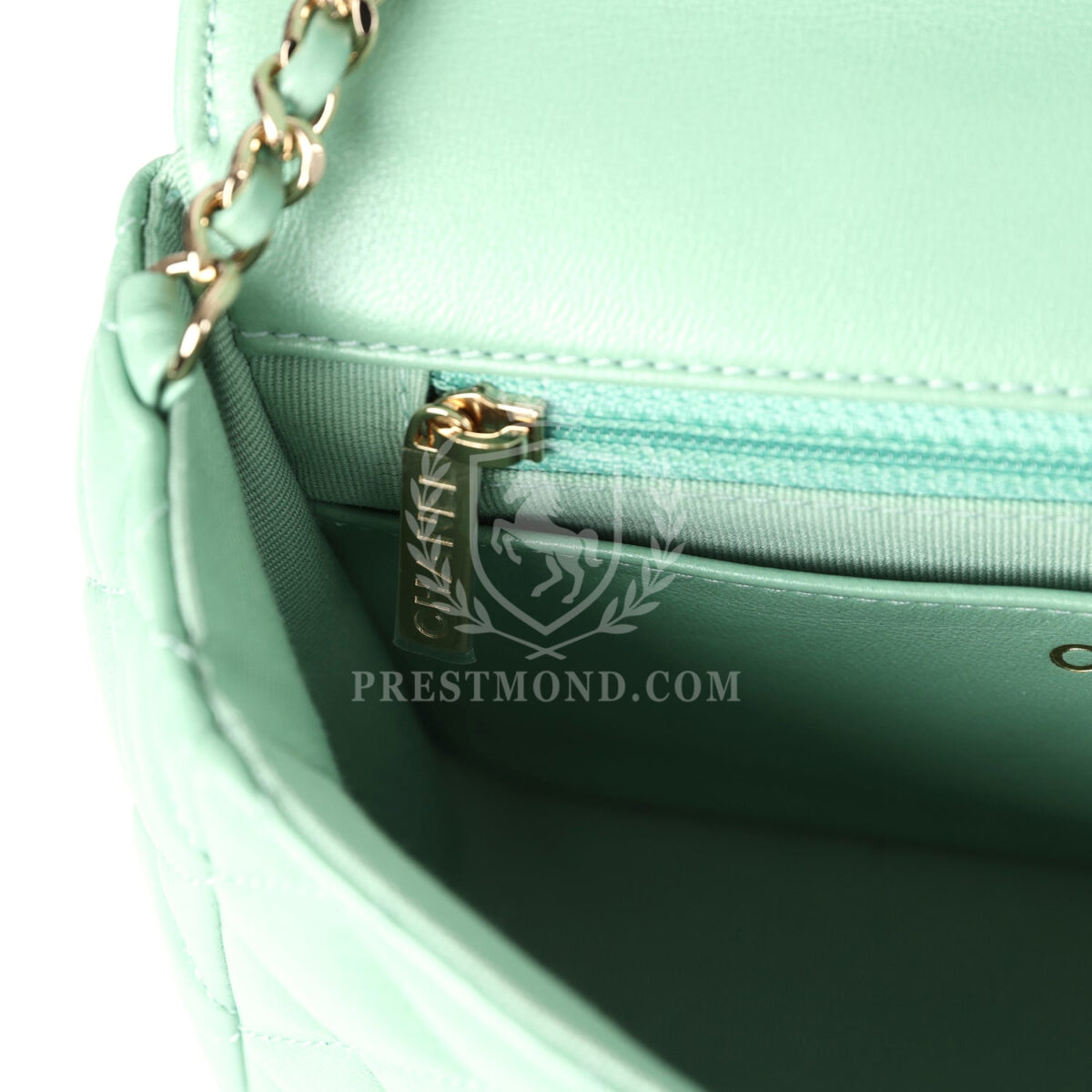 Chanel Candy Heart Mini Flap Bag Turquoise Lambskin Enamel and Light Gold Hardware — изображение 12