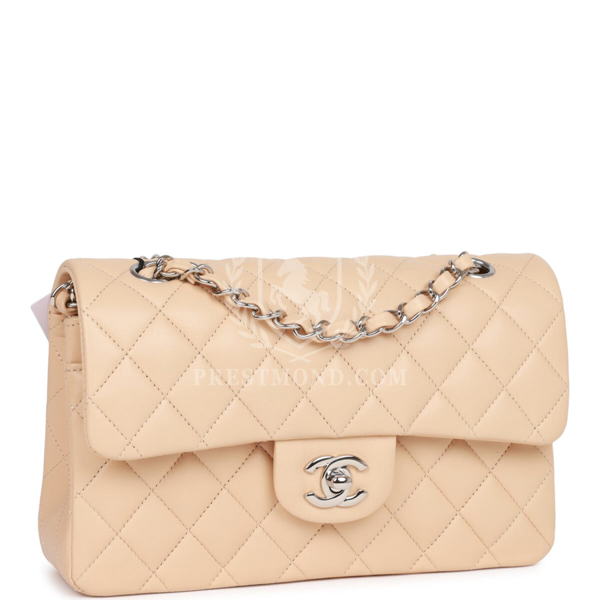 Chanel Small Classic Double Flap Beige Clair Lambskin Silver Hardware — изображение 2