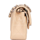 Chanel Small Classic Double Flap Beige Clair Lambskin Silver Hardware
