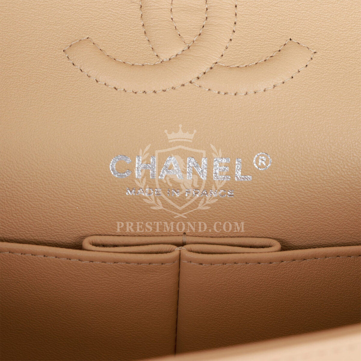 Chanel Small Classic Double Flap Beige Clair Lambskin Silver Hardware — изображение 9