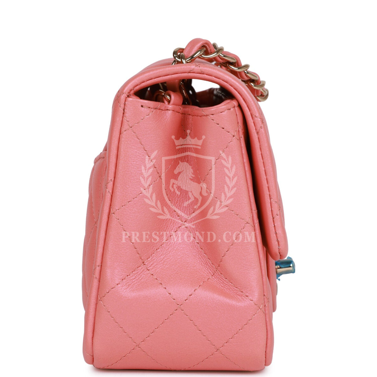 Chanel Mini Square Flap Bag Pink Lambskin Light Gold Hardware — изображение 3