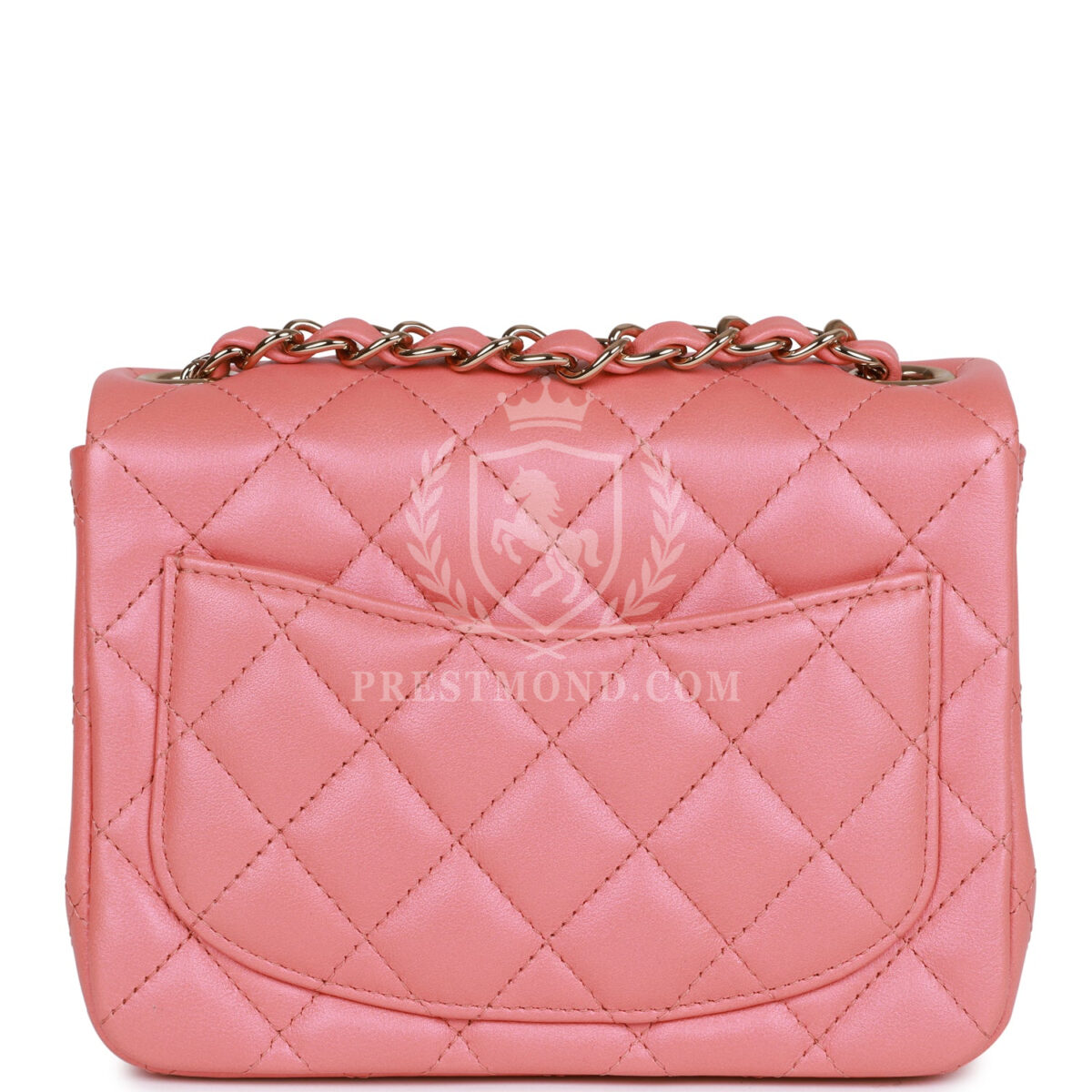 Chanel Mini Square Flap Bag Pink Lambskin Light Gold Hardware — изображение 4
