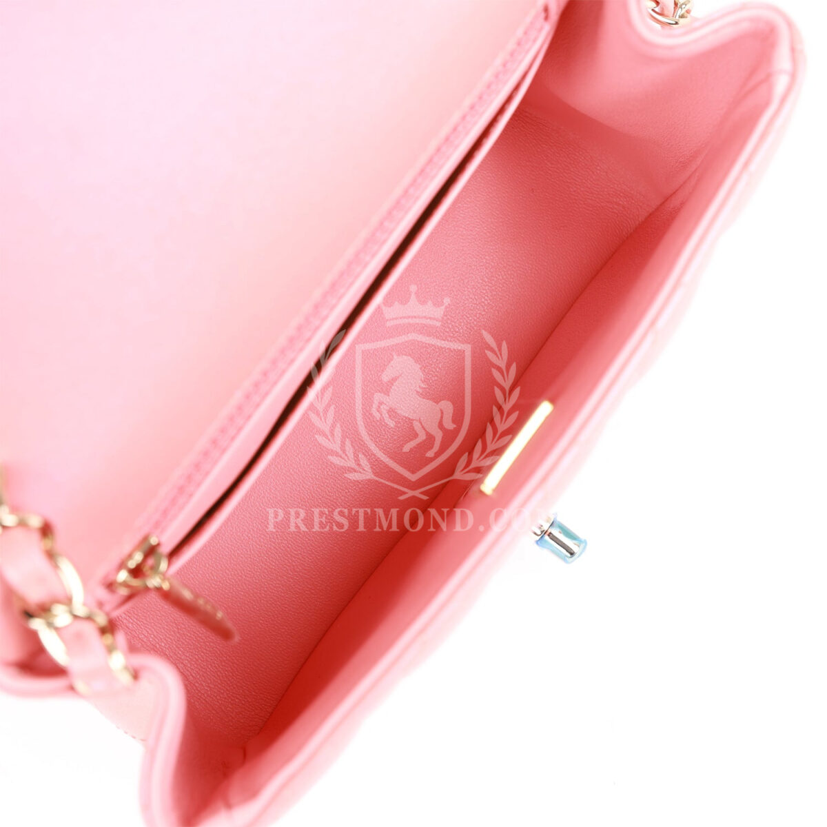 Chanel Mini Square Flap Bag Pink Lambskin Light Gold Hardware — изображение 8