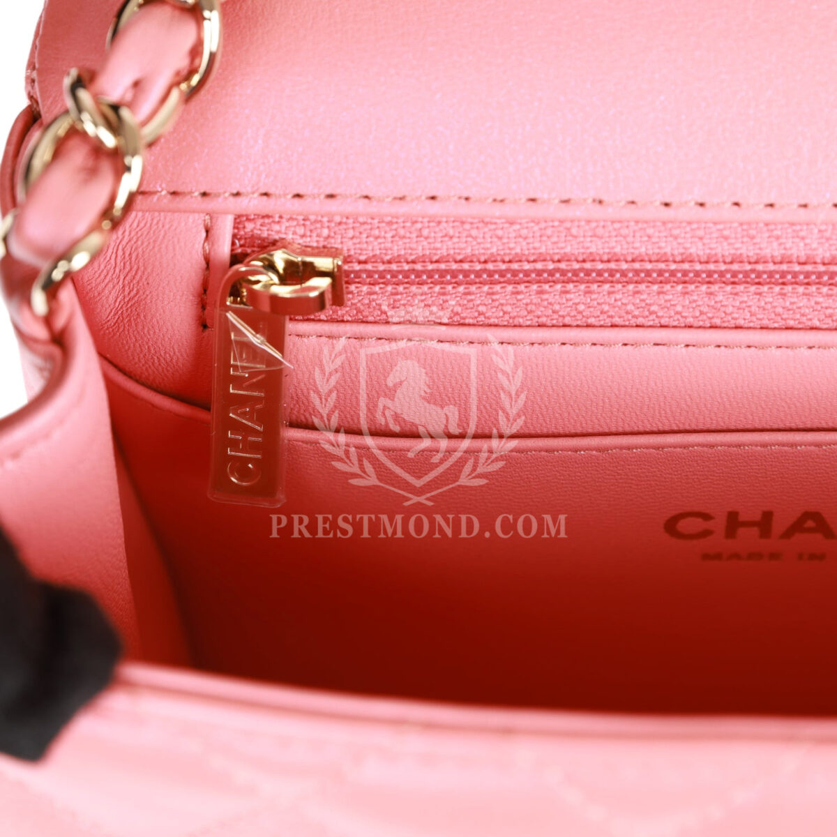 Chanel Mini Square Flap Bag Pink Lambskin Light Gold Hardware — изображение 10