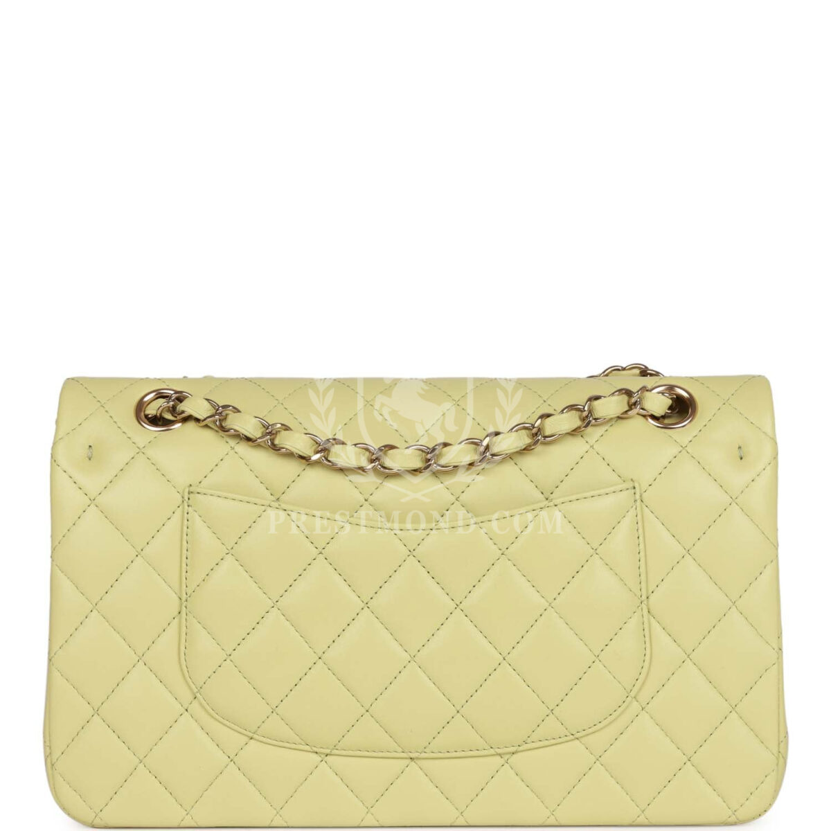 Chanel Medium Classic Double Flap Bag Light Green Lambskin Light Gold Hardware — изображение 4