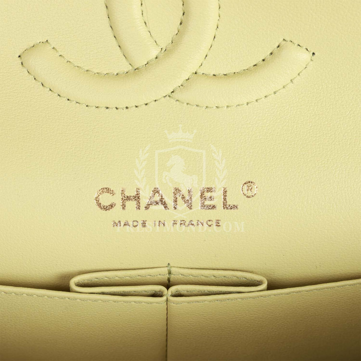 Chanel Medium Classic Double Flap Bag Light Green Lambskin Light Gold Hardware — изображение 8