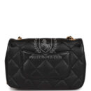 Chanel Mini Rectangular Heart Flap Bag Black Lambskin Aged Gold Hardware