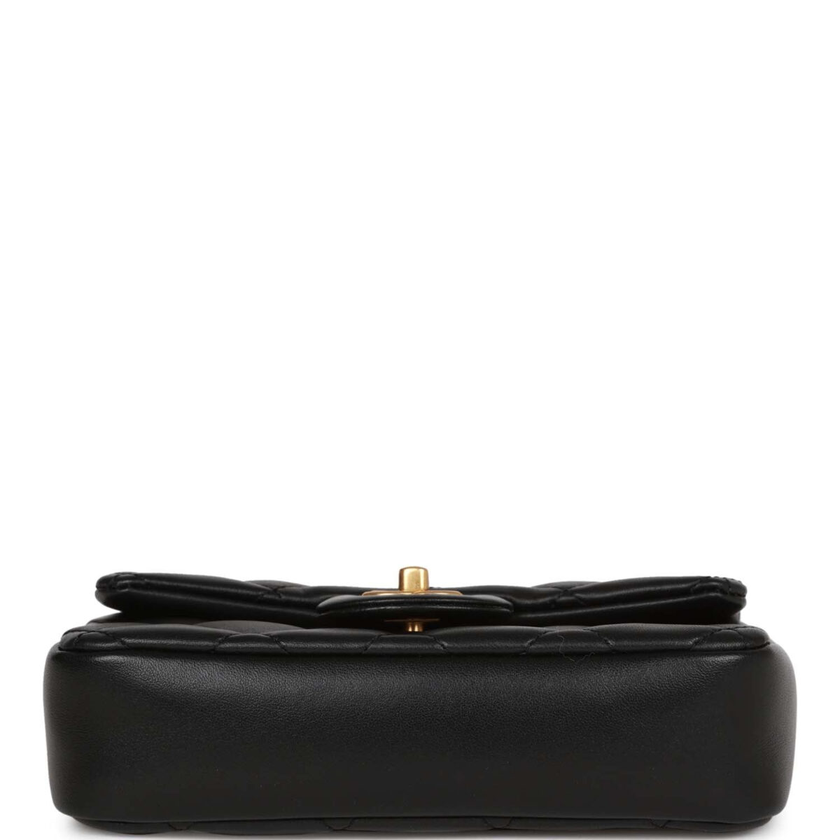 Chanel Mini Rectangular Heart Flap Bag Black Lambskin Aged Gold Hardware — изображение 6