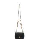 Chanel Mini Rectangular Heart Flap Bag Black Lambskin Aged Gold Hardware