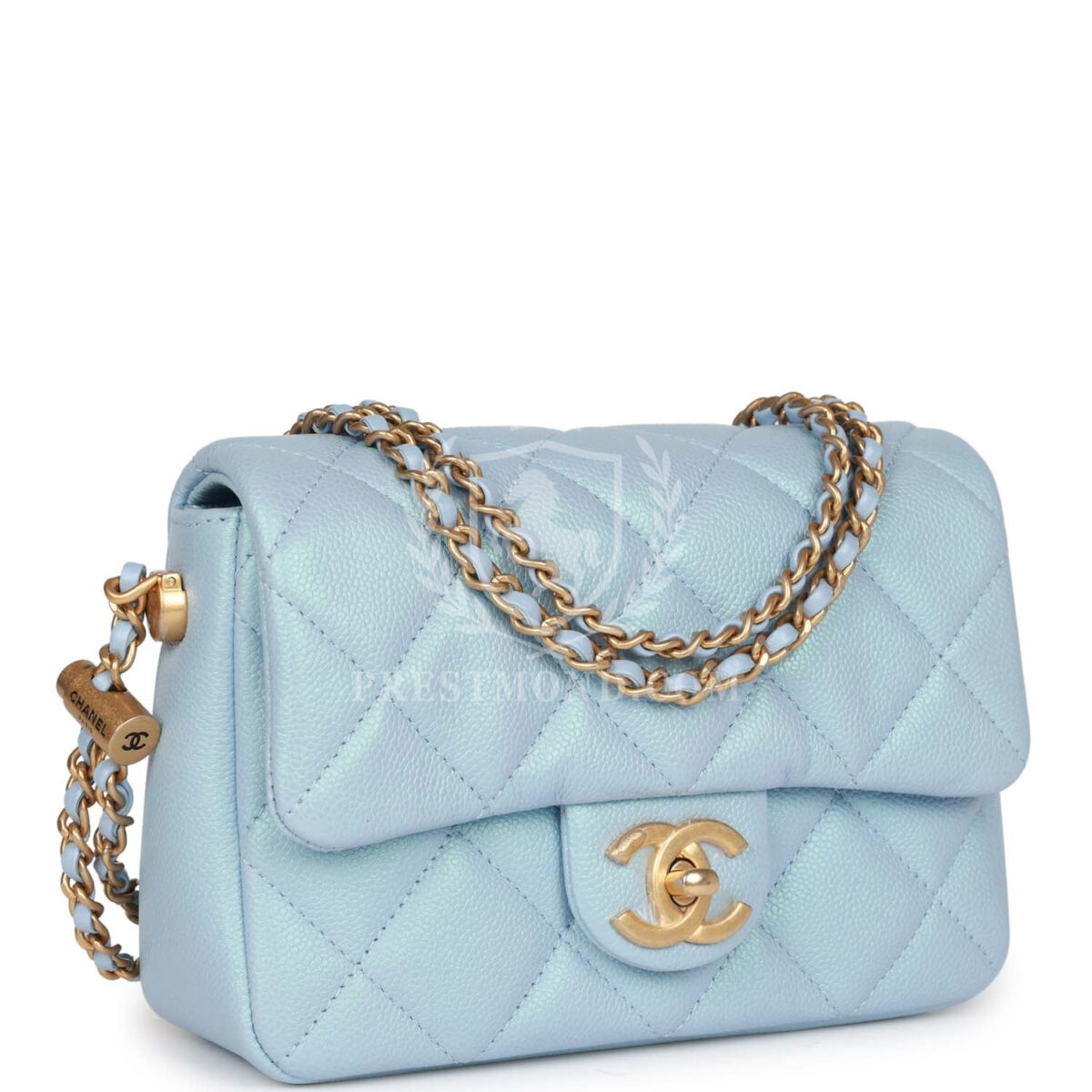 Chanel My Perfect Mini Flap Bag Blue Iridescent Caviar Antique Gold Hardware — изображение 2