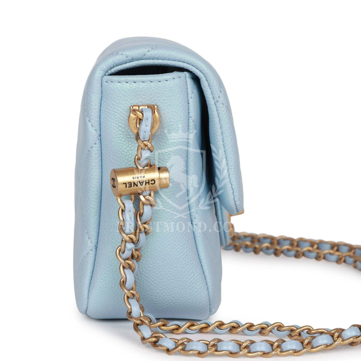 Chanel My Perfect Mini Flap Bag Blue Iridescent Caviar Antique Gold Hardware — изображение 3