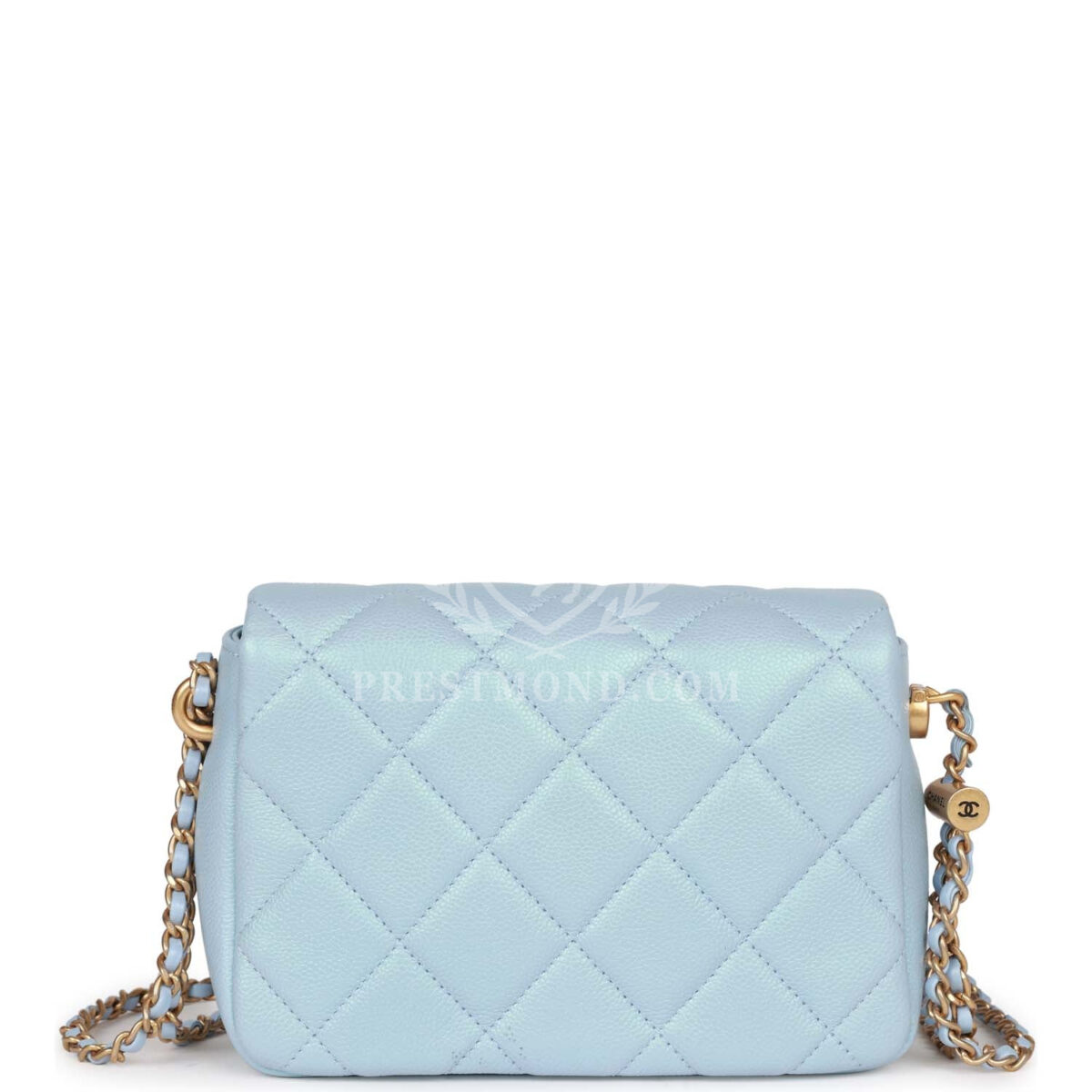 Chanel My Perfect Mini Flap Bag Blue Iridescent Caviar Antique Gold Hardware — изображение 4