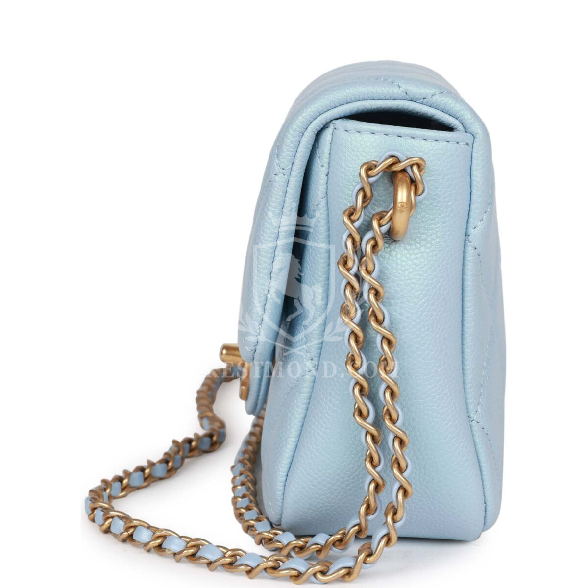 Chanel My Perfect Mini Flap Bag Blue Iridescent Caviar Antique Gold Hardware — изображение 6