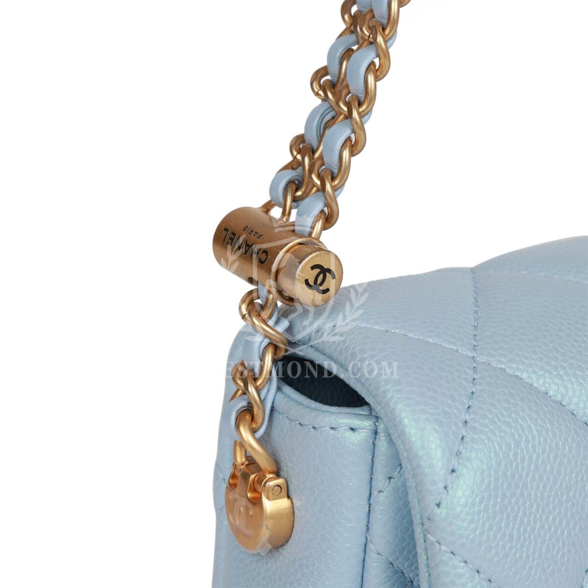 Chanel My Perfect Mini Flap Bag Blue Iridescent Caviar Antique Gold Hardware — изображение 9