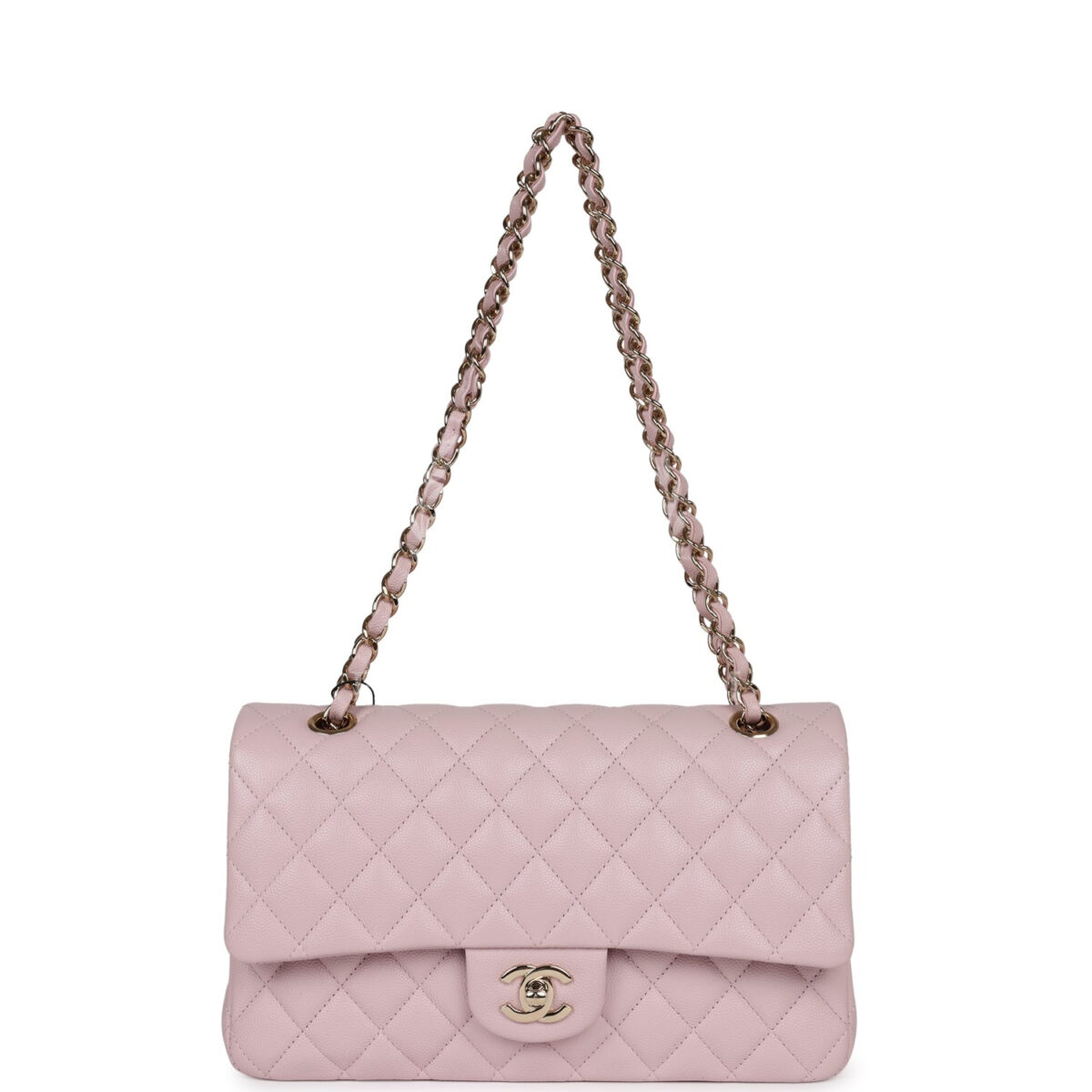 Chanel Medium Classic Double Flap Light Pink Caviar Light Gold Hardware — изображение 7