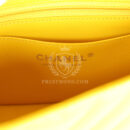 Chanel Mini Rectangular Flap Yellow Chevron Caviar Silver Hardware