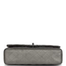 Chanel Medium Classic Double Flap Bag Metallic Grey Lambskin Silver Hardware