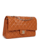 Chanel Medium Classic Double Flap Bag Caramel Shiny Caviar Light Gold Hardware