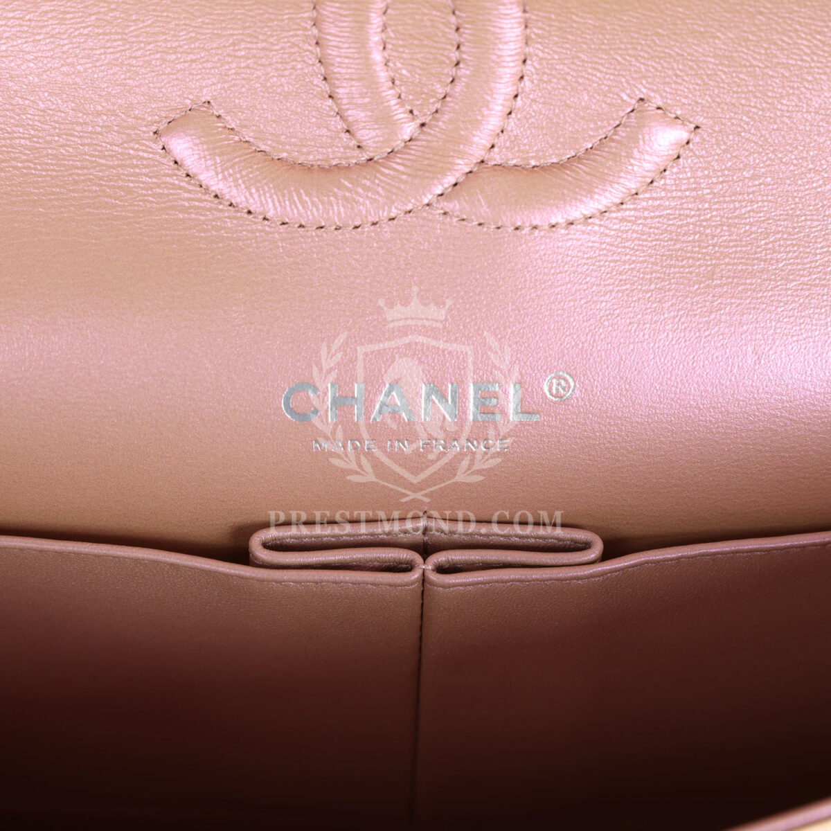 Chanel Medium Classic Double Flap Bag Pink Iridescent Lambskin Silver Hardware — изображение 8