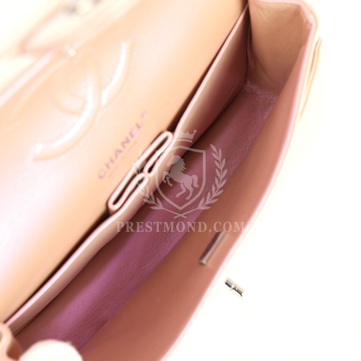 Chanel Medium Classic Double Flap Bag Pink Iridescent Lambskin Silver Hardware — изображение 9