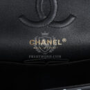 Chanel Small Classic Double Logo Printed Flap Bag Black and White Calfskin Gold Hardware