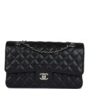 Chanel Medium Classic Double Flap Black Caviar Silver Hardware
