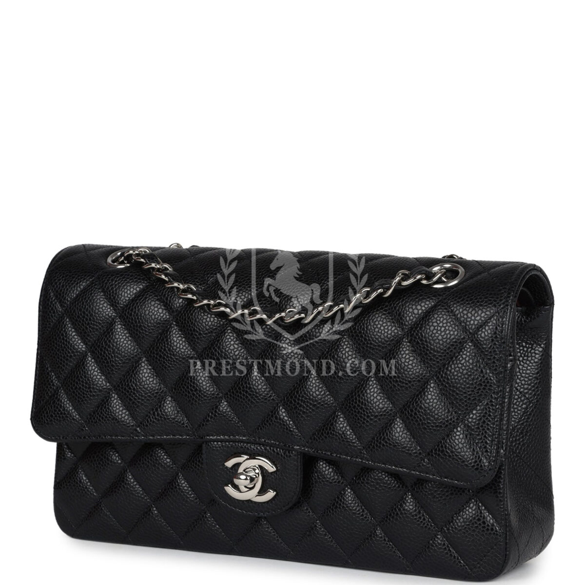 Chanel Medium Classic Double Flap Black Caviar Silver Hardware — изображение 5