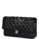 Chanel Medium Classic Double Flap Black Caviar Silver Hardware