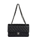 Chanel Medium Classic Double Flap Black Caviar Silver Hardware