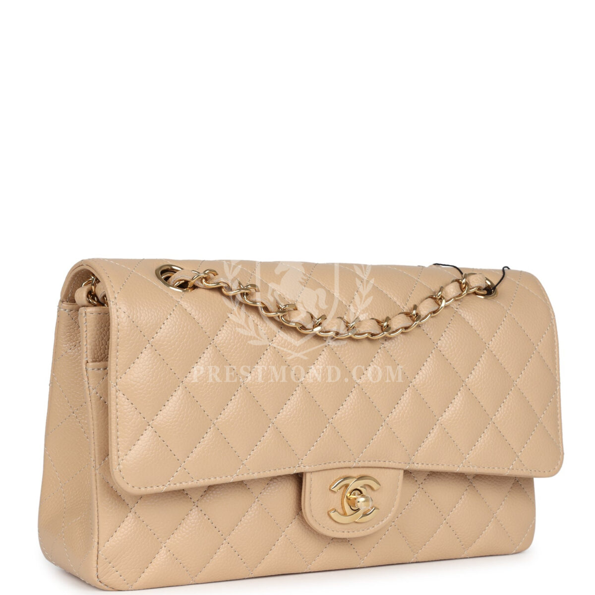 Chanel Medium Classic Double Flap Beige Caviar Gold Hardware — изображение 2