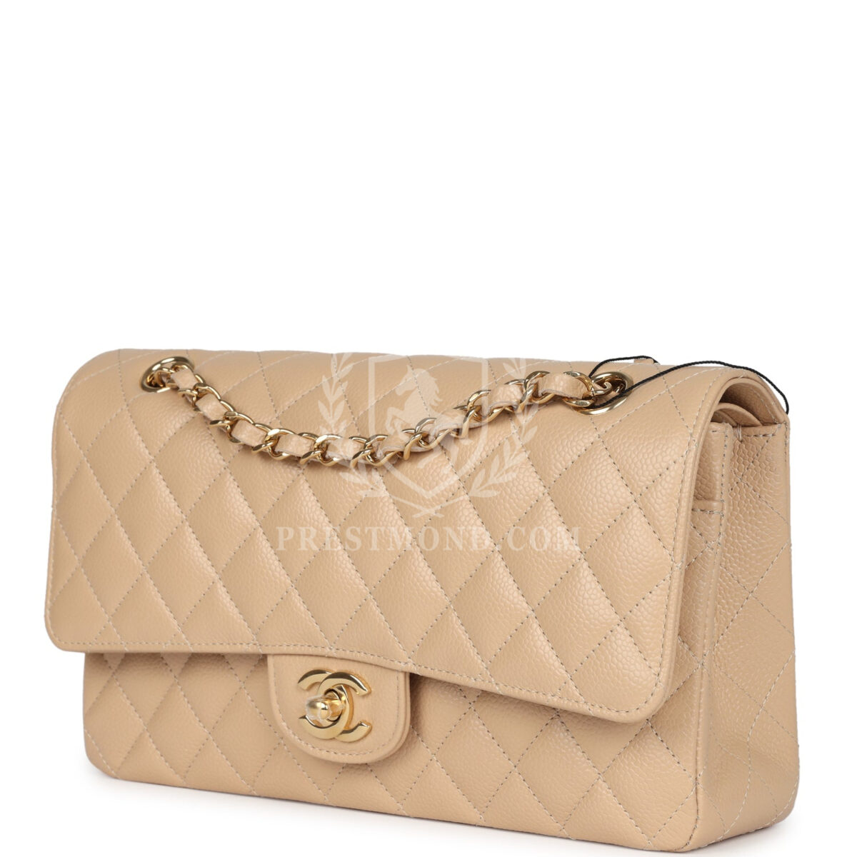Chanel Medium Classic Double Flap Beige Caviar Gold Hardware — изображение 5