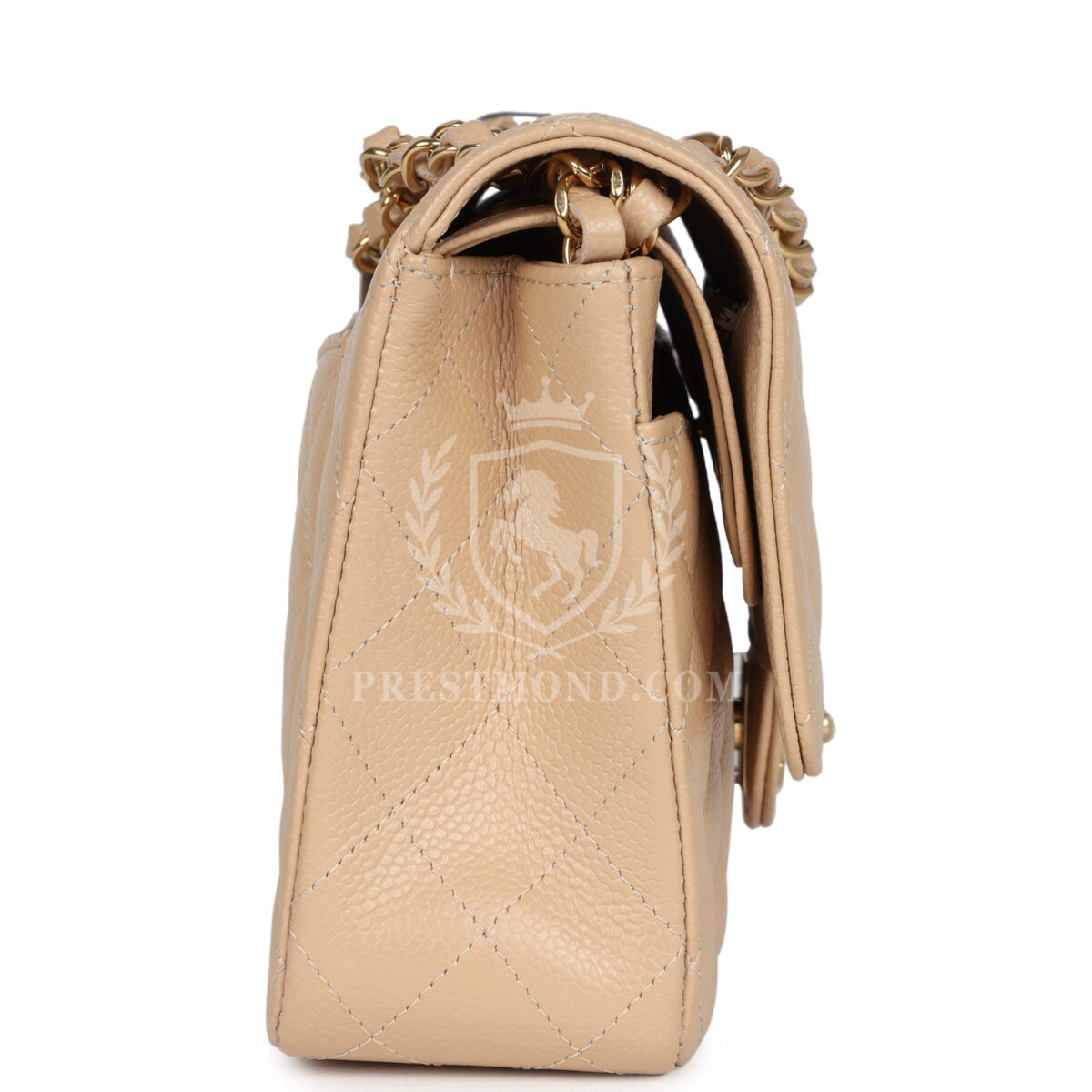 Chanel Medium Classic Double Flap Beige Caviar Gold Hardware — изображение 3
