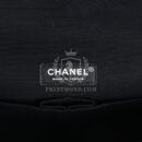 Chanel Medium Logo Ribbon Classic Double Flap Bag White and Black Canvas and Tweed Silver Hardware