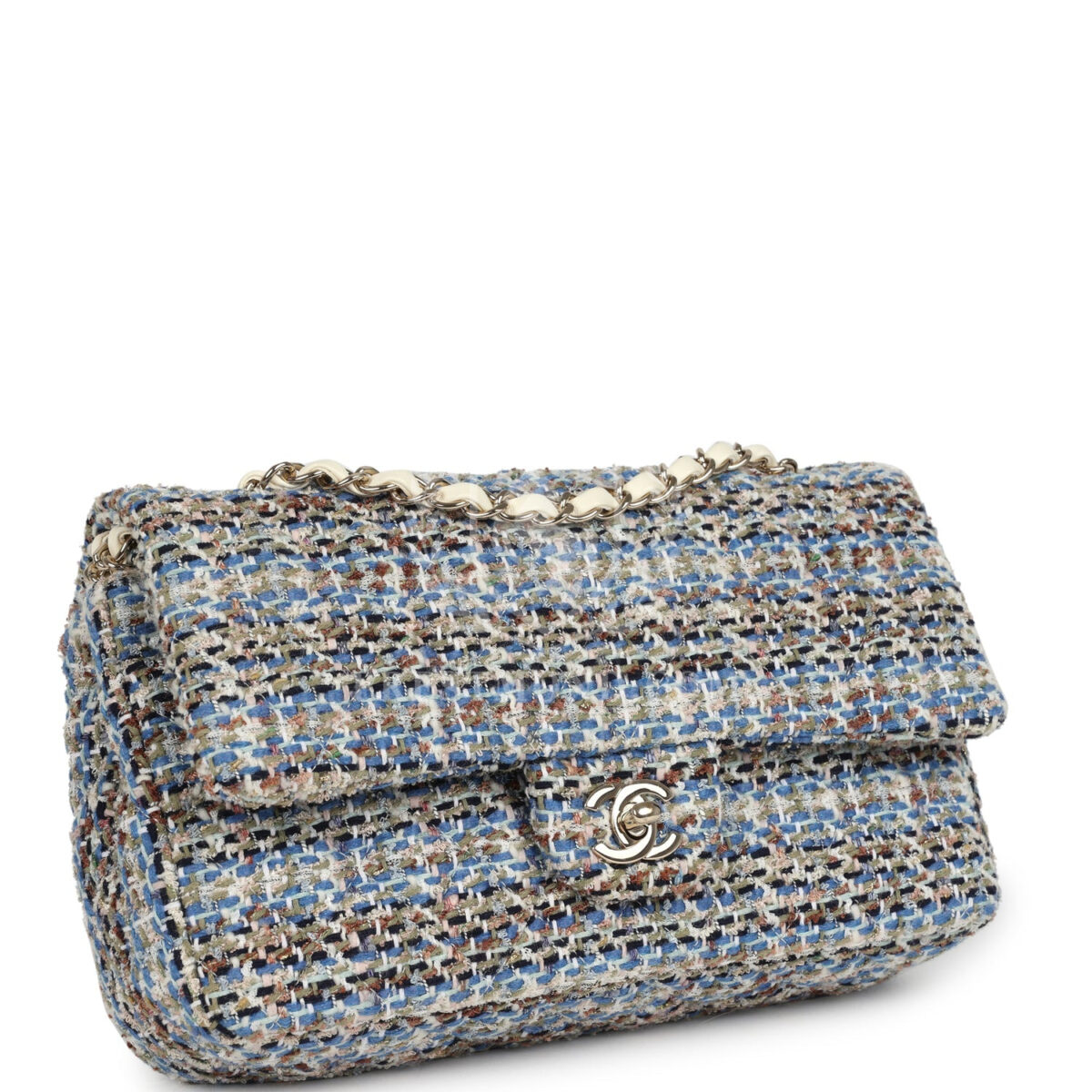 Chanel Medium Classic Double Flap Bag Multicolor Tweed Light Gold Hardware — изображение 2