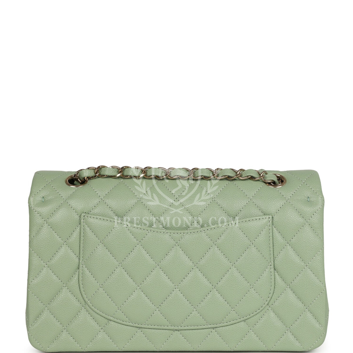 Chanel Medium Classic Double Flap Bag Light Green Caviar Light Gold Hardware — изображение 4