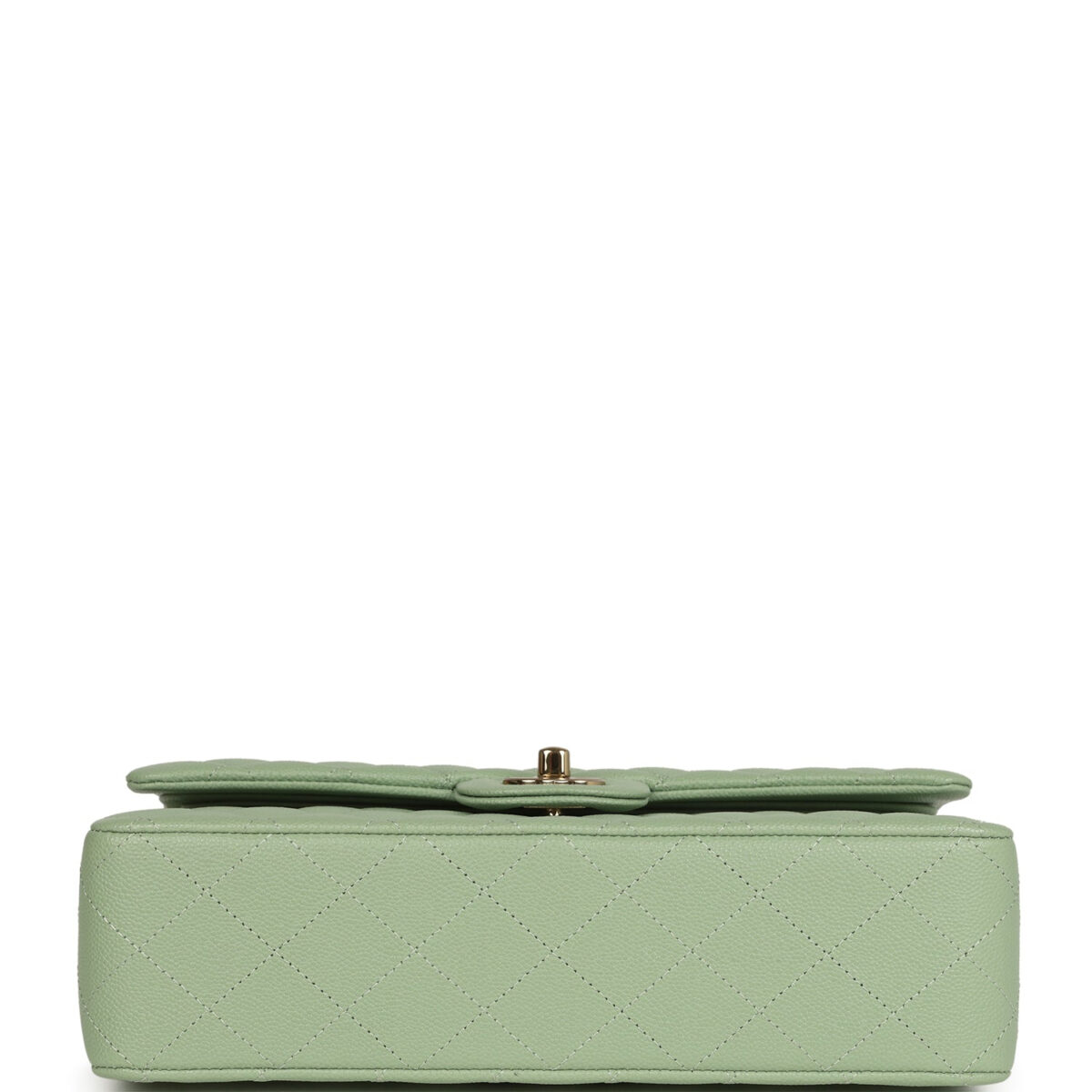 Chanel Medium Classic Double Flap Bag Light Green Caviar Light Gold Hardware — изображение 6