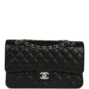 Chanel Medium Classic Double Flap Black Caviar Silver Hardware