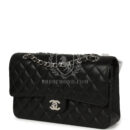 Chanel Medium Classic Double Flap Black Caviar Silver Hardware