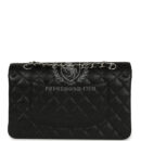 Chanel Medium Classic Double Flap Black Caviar Silver Hardware