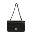Chanel Medium Classic Double Flap Black Caviar Silver Hardware
