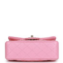 Chanel Mini Rectangular Flap with Top Handle Pink Lambskin Light Gold Hardware
