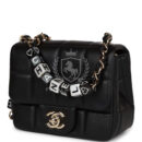 Chanel Monaco Mini Square Flap Bag Black Lambskin Light Gold Hardware