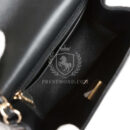 Chanel Monaco Mini Square Flap Bag Black Lambskin Light Gold Hardware