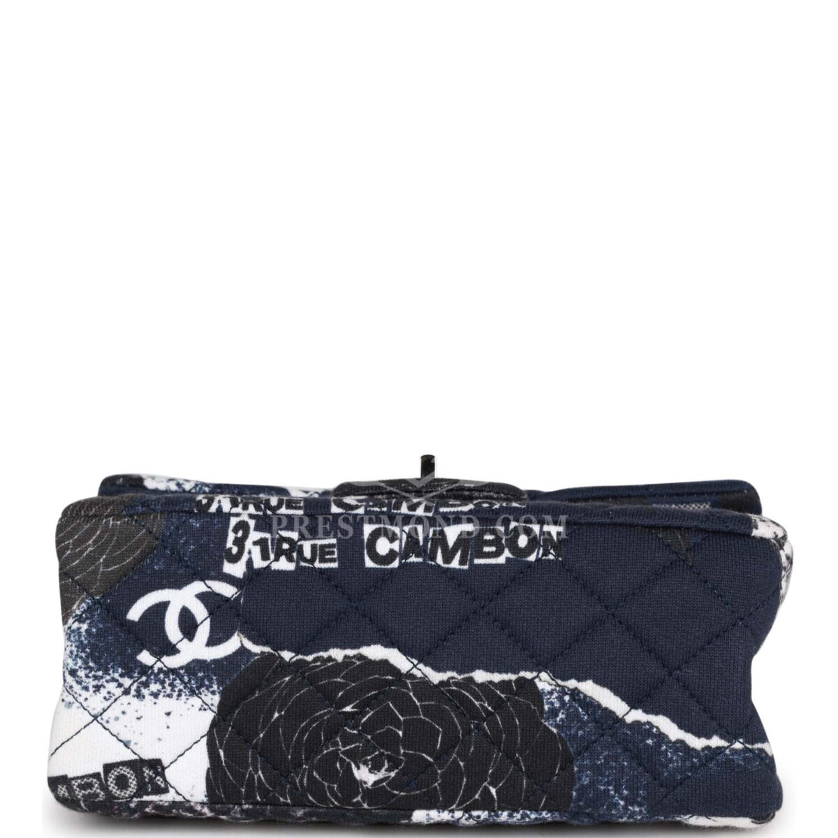 Chanel Mini Reissue 2.55 Flap Bag Navy Graffiti Jersey Ruthenium Hardware — изображение 6