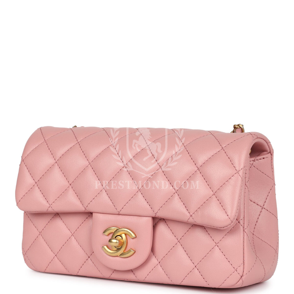 Chanel Mini Pearl Crush Rectangular Flap Dark Pink Lambskin Brushed Gold Hardware — изображение 3